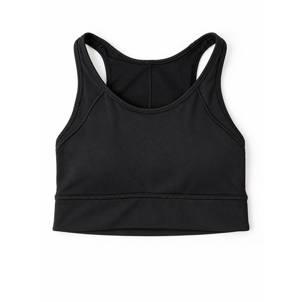 Athleta Women's Medium Black Racerback Sports Bra Mesh Back Workout Activewear